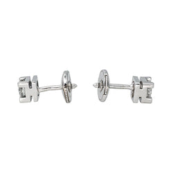 Boucles d'oreilles Puces en or blanc et diamants - Castafiore