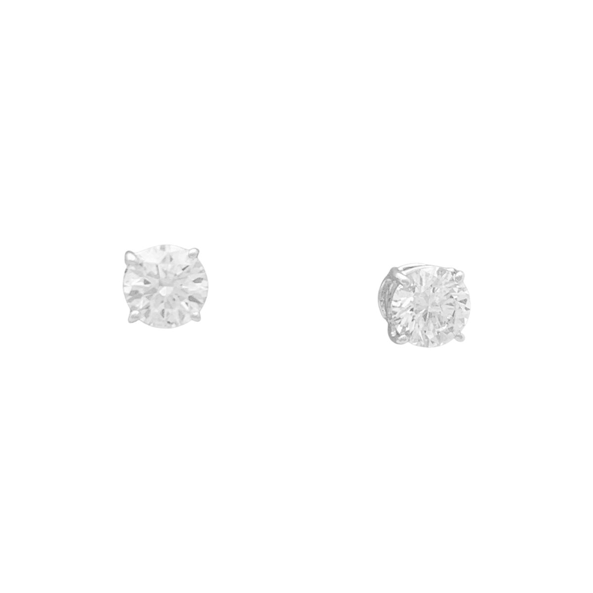 Boucles d'oreilles Puces en or blanc et diamants - Castafiore