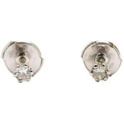 Boucles d'oreilles Puces en or blanc et diamants - Castafiore