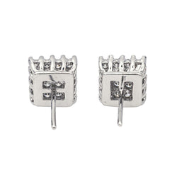 Boucles d'oreilles Puces en or blanc et diamants - Castafiore