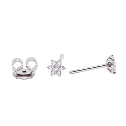 Boucles d'oreilles Puces en or blanc et diamants - Castafiore