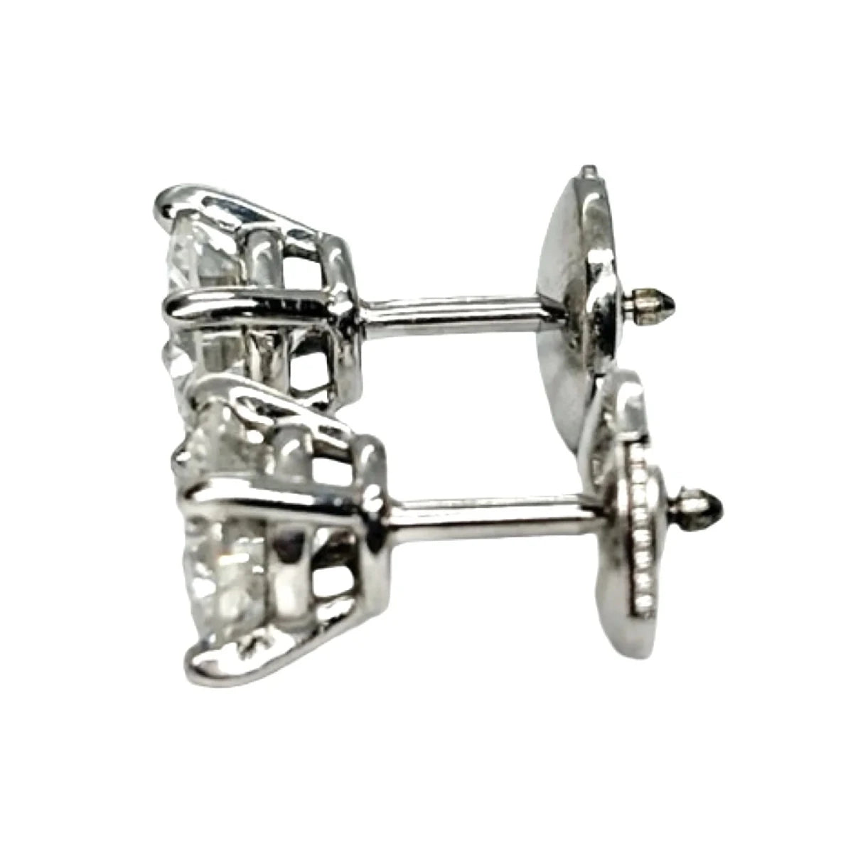 Boucles d'oreilles Puces en or blanc et diamants - Castafiore