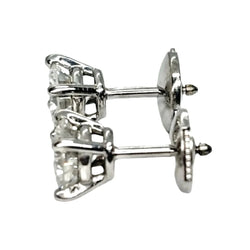 Boucles d'oreilles Puces en or blanc et diamants - Castafiore