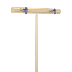 Boucles d'oreilles Puces en or blanc et tanzanites - Castafiore