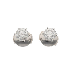 Boucles d'oreilles Puces en or blanc, platine et diamants - Castafiore