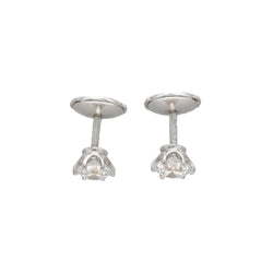 Boucles d'oreilles Puces en or blanc, platine et diamants - Castafiore