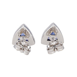 Boucles d'oreilles Puces en or blanc, tanzanites et diamants - Castafiore