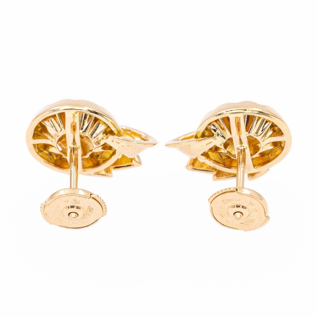 Boucles d'oreilles Puces en or jaune - Castafiore