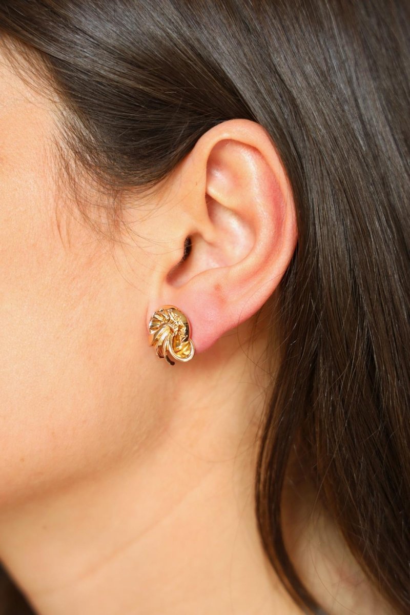 Boucles d'oreilles Puces en or jaune - Castafiore