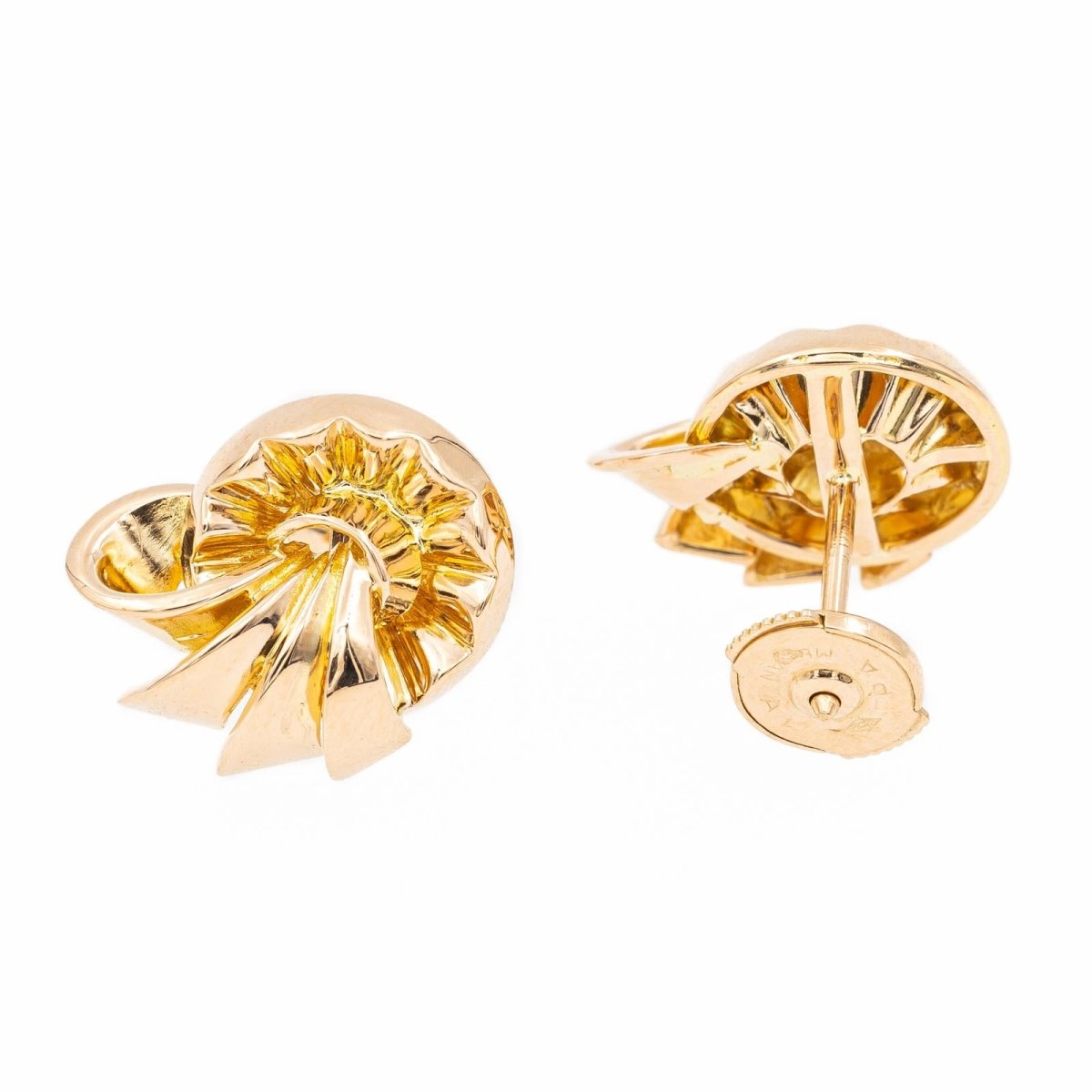 Boucles d'oreilles Puces en or jaune - Castafiore