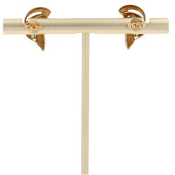 Boucles d'oreilles Puces en or jaune, émeraudes et diamant - Castafiore