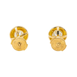 Boucles d'oreilles puces en or jaune et diamant - Castafiore