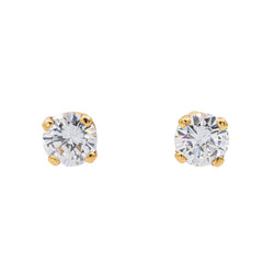 Boucles d'oreilles Puces en Or jaune et Diamant - Castafiore