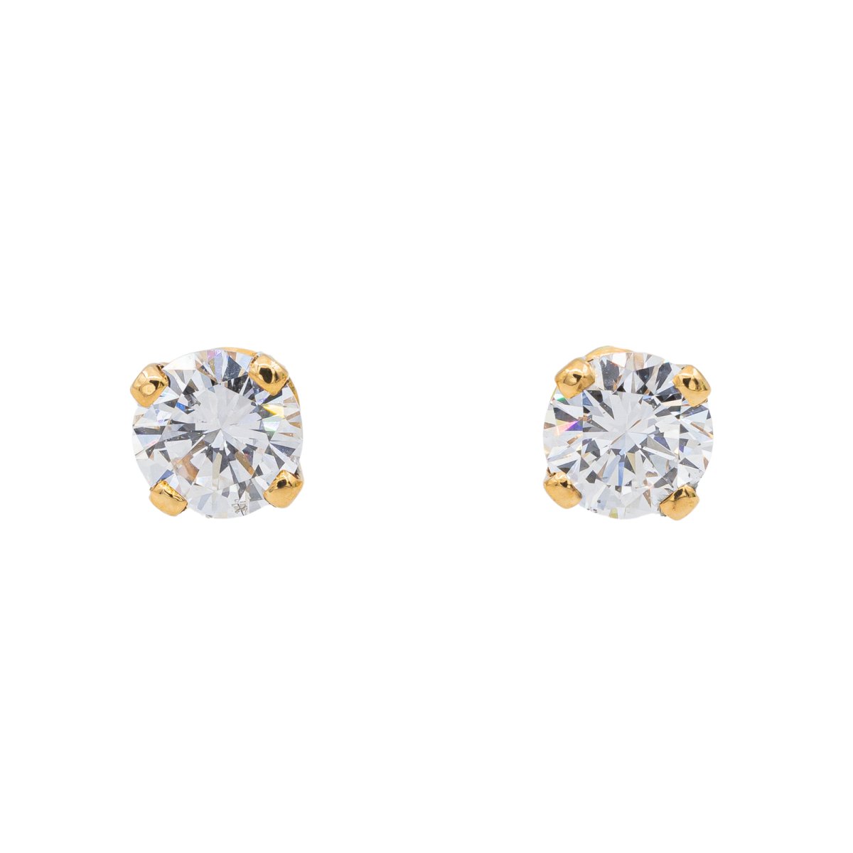 Boucles d'oreilles Puces en Or jaune et Diamant - Castafiore