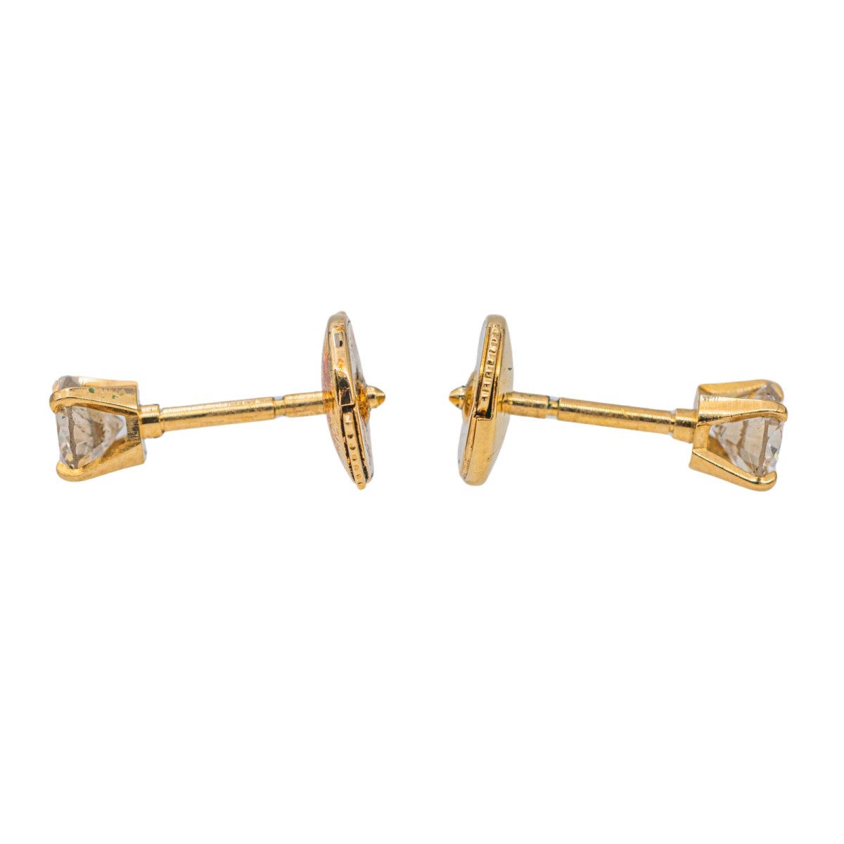 Boucles d'oreilles Puces en Or jaune et Diamant - Castafiore