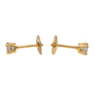 Boucles d'oreilles Puces en Or jaune et Diamant - Castafiore