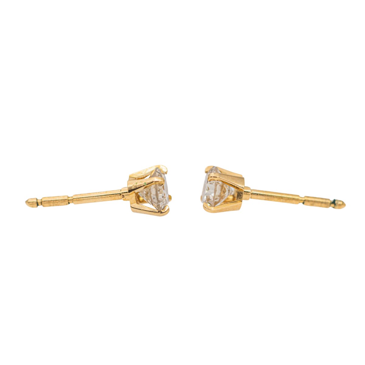 Boucles d'oreilles Puces en Or jaune et Diamant - Castafiore