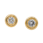 Boucles d'oreilles puces en or jaune et diamant - Castafiore