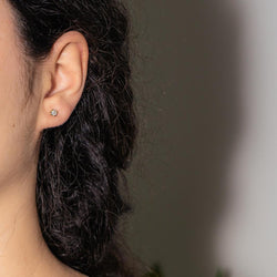 Boucles d'oreilles Puces en or jaune et diamants - Castafiore