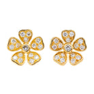 Boucles d'oreilles puces en or jaune et diamants - Castafiore