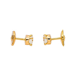 Boucles d'oreilles Puces en or jaune et diamants - Castafiore