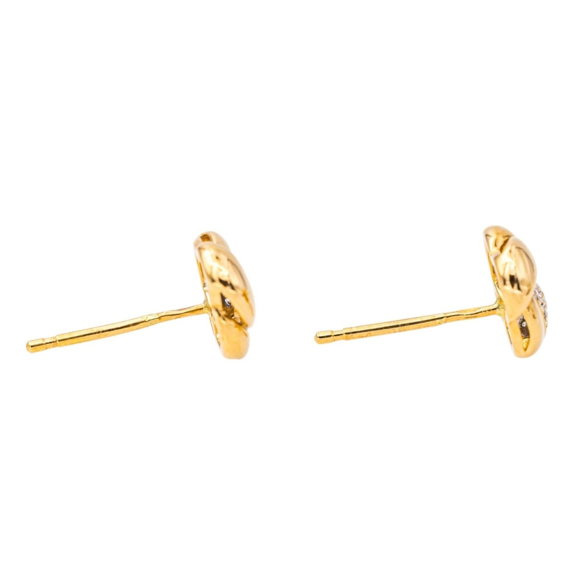 Boucles d'oreilles Puces en or jaune et diamants - Castafiore