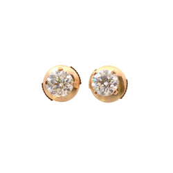 Boucles d'oreilles Puces en or jaune et diamants - Castafiore