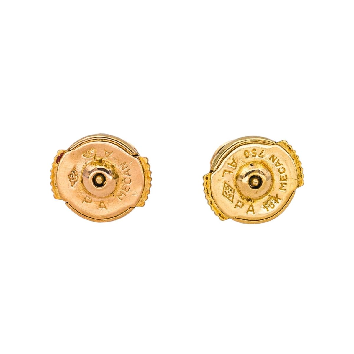 Boucles d'oreilles Puces en or jaune et diamants - Castafiore