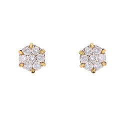 Boucles d'oreilles Puces en or jaune et diamants - Castafiore
