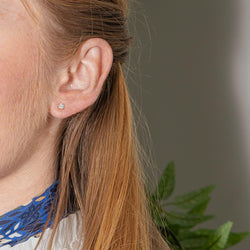 Boucles d'oreilles Puces en or jaune et diamants - Castafiore