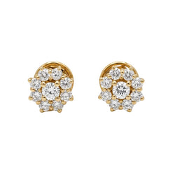 Boucles d’oreilles Puces en or jaune et diamants - Castafiore