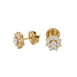 Boucles d’oreilles Puces en or jaune et diamants - Castafiore