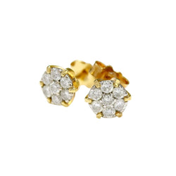 Boucles d'oreilles Puces en or jaune et diamants - Castafiore