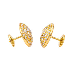 Boucles d'oreilles Puces en or jaune et diamants - Castafiore