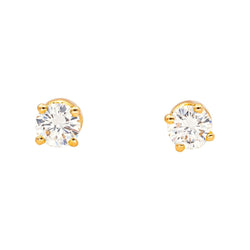 Boucles d'oreilles Puces en or jaune et diamants - Castafiore