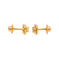 Boucles d'oreilles Puces en or jaune et diamants - Castafiore
