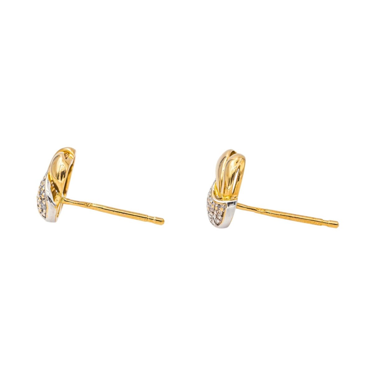 Boucles d'oreilles Puces en or jaune et diamants - Castafiore