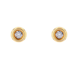 Boucles d'oreilles Puces en or jaune et diamants - Castafiore