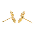 Boucles d'oreilles puces en or jaune et diamants - Castafiore