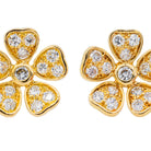 Boucles d'oreilles puces en or jaune et diamants - Castafiore