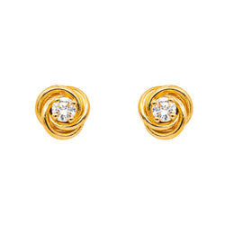 Boucles d'oreilles Puces en or jaune et diamants - Castafiore