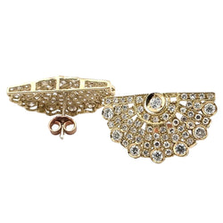 Boucles d'oreilles Puces en or jaune et diamants - Castafiore