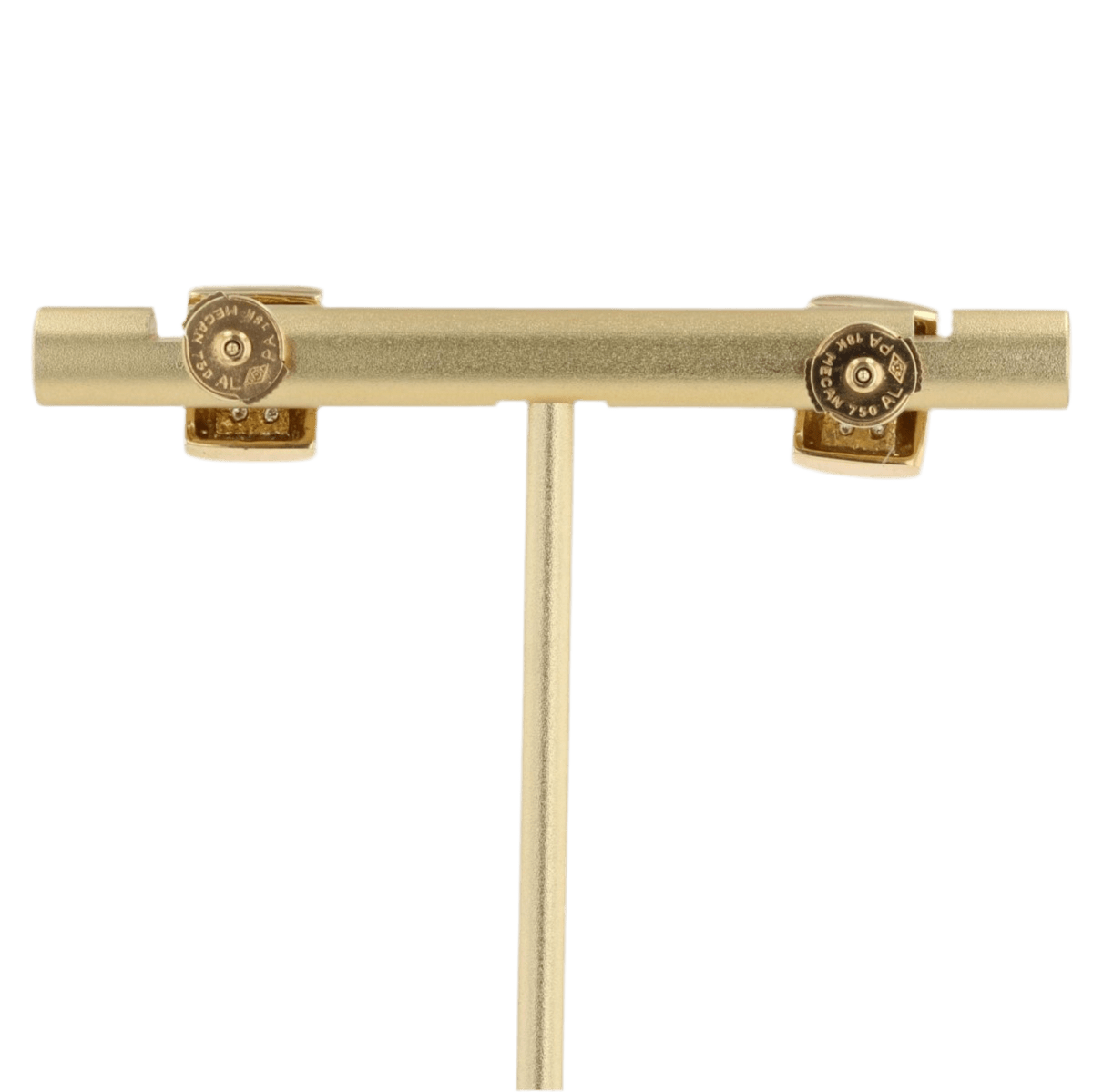 Boucles d'oreilles Puces en or jaune et diamants - Castafiore