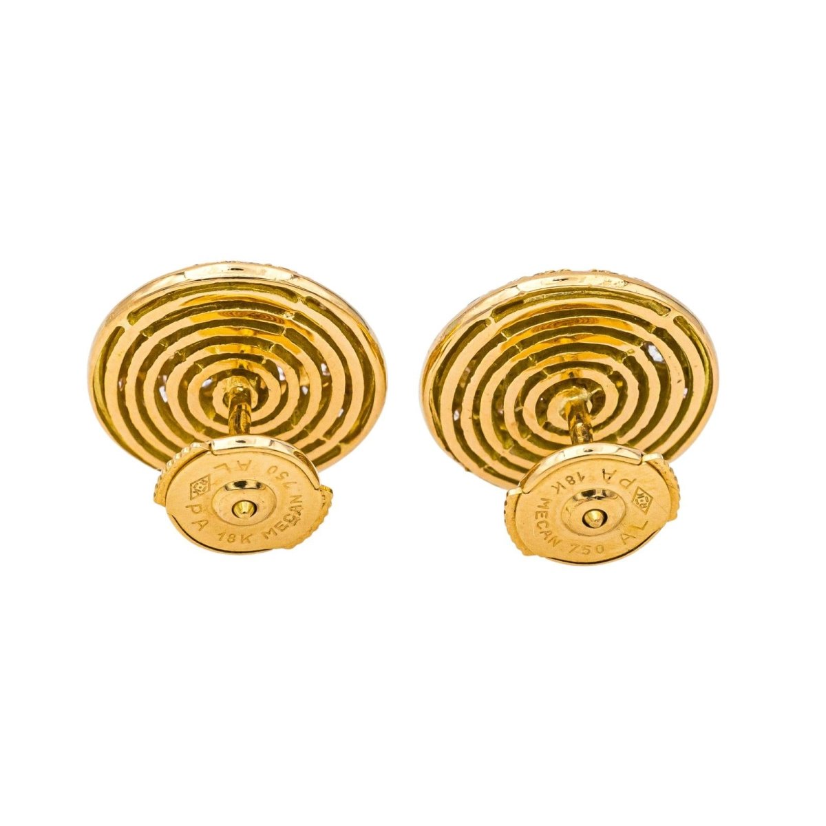 Boucles d'oreilles Puces en or jaune et diamants - Castafiore