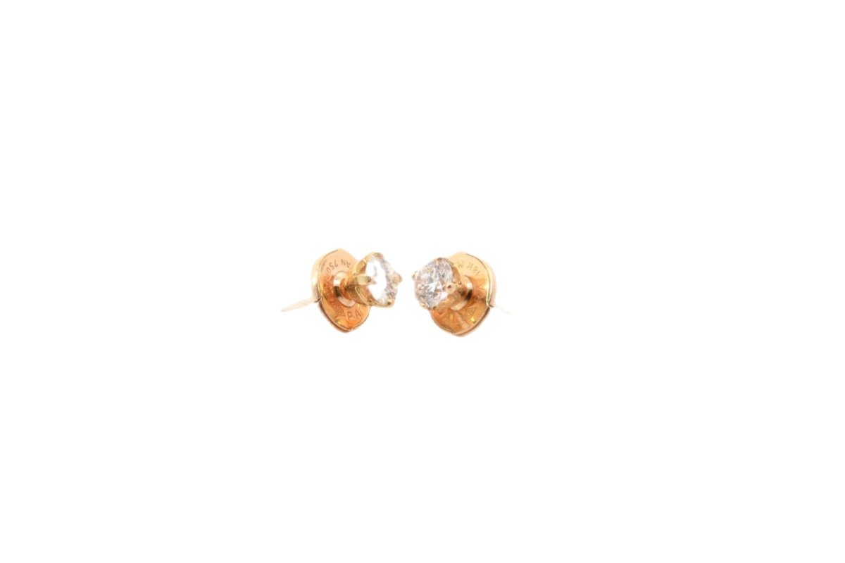 Boucles d’oreilles Puces en or jaune et diamants - Castafiore