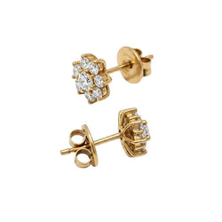 Boucles d’oreilles Puces en or jaune et diamants - Castafiore