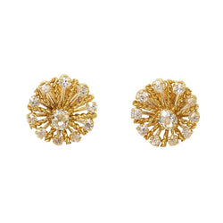 Boucles d'oreilles Puces en or jaune et diamants - Castafiore