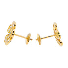 Boucles d'oreilles puces en or jaune et diamants - Castafiore