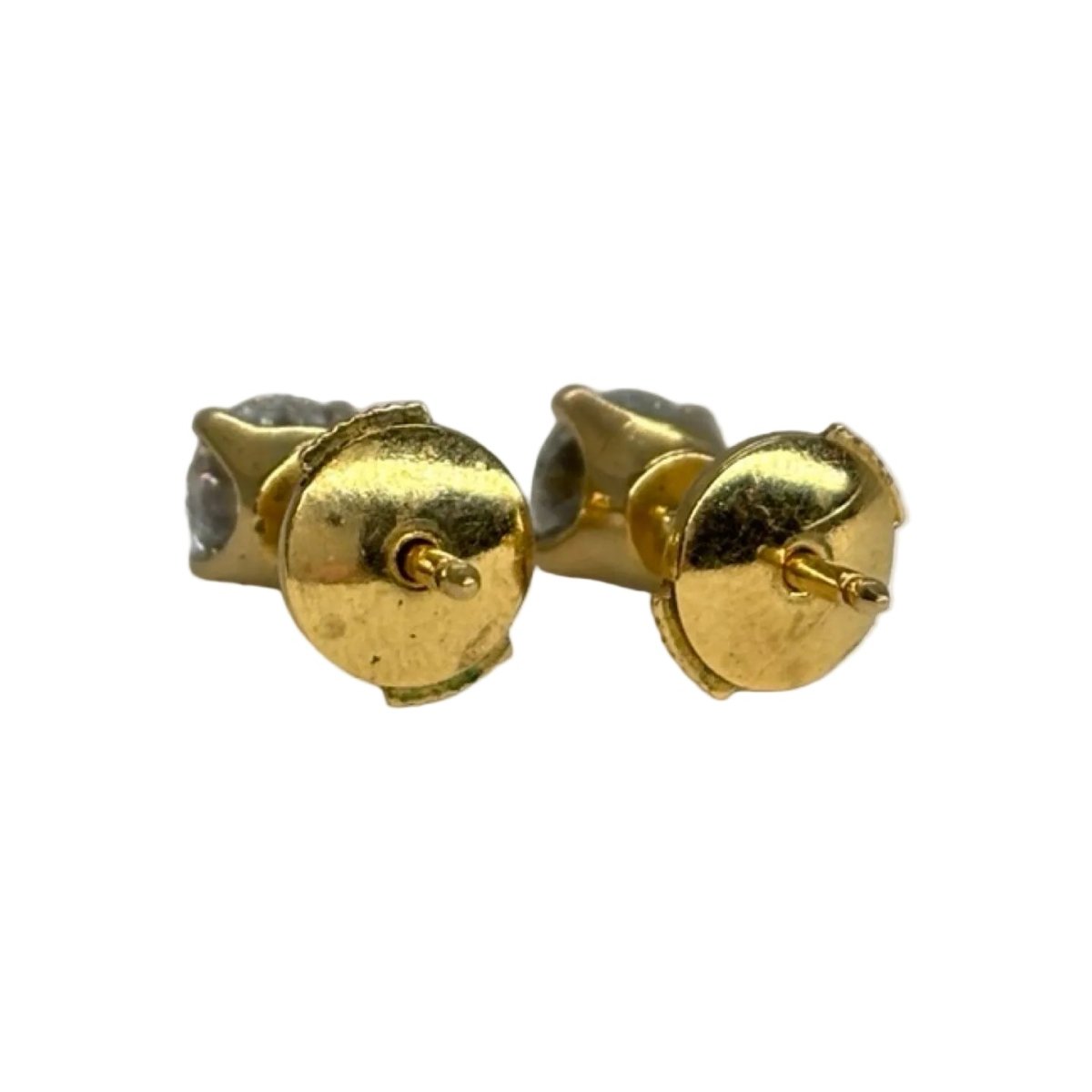 Boucles d'oreilles Puces en or jaune et diamants - Castafiore