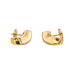 Boucles d'oreilles Puces en or jaune et diamants - Castafiore